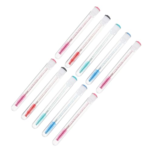 VICASKY 10 Pack Abs Plastic Mascara Brush Set Eyelash Lash Curler Brush Portable for Travel Random