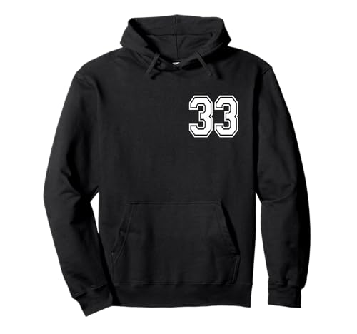 Numero 33 in Bianco Felpa con Cappuccio