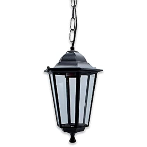 VoltShine Colgante de jardín negro, material resistente, diseño decorativo, ideal para embellecer espacios exteriores y crear ambiente acogedor.