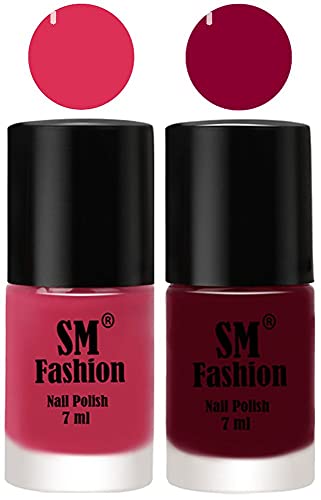 Image of Long Lasting Nail Polish | Nail Paint Combo 7 ml Each) - Set of 2 Dusty Pink-Boysenberry