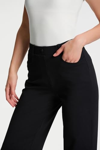 Yogipace Petite/Regular/Tall Women's Pull-on High Rise Stretch Relaxed Fit Dress Pants Soft Ponte Bussiness Casual Trouser3