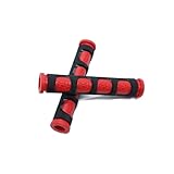 Beatus 2タイプ ハンドル レバーグリップ 豊富なカラー レバーの滑り止め 冷たさ対策に ブレーキ アクセル 左右セット 汎用 (タイプ2 レッド)