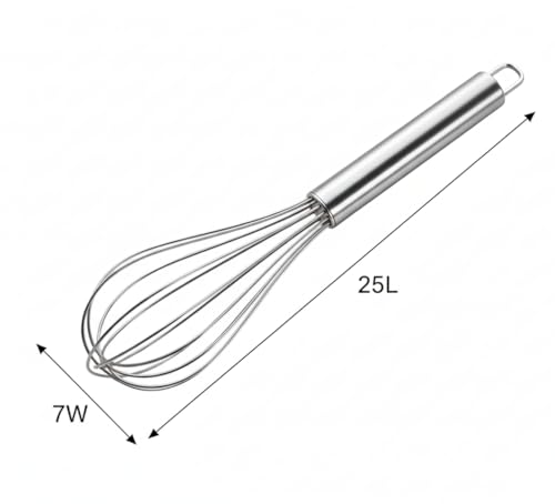Image of Add2Cart Stainless Steel Balloon Whisk, Kitchen Utensil, 25 cm, Silver
