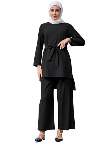 Abaya 2 pièces musulmanes fluide et opaque style dubaïote chic