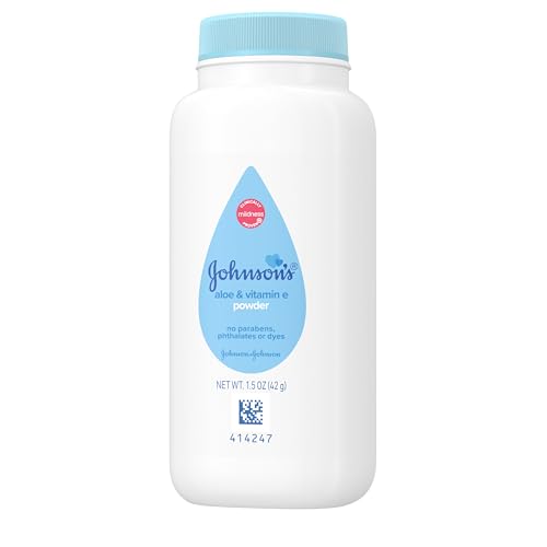 Image of Johnson's Baby Cornstarch Baby Powder with Aloe and Vitamin E for Delicate Skin, Hypoallergenic, No Addded Parabens, and Dyes for Gentle Baby Skin Care, Baby Essentials, 1.5 oz