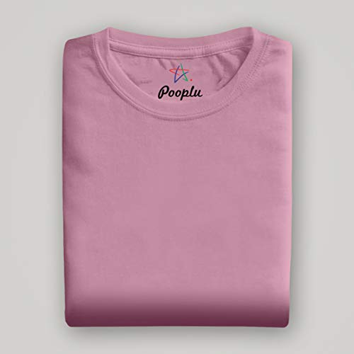 Image of Pooplu Women's Regular Fit Premium Plain 100% Cotton Round Neck Half Sleeves Multicolour Pootlu T Shirt. Casual, Stylish, Trending, Symbol Tshirts