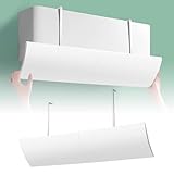 Universal Mini Split Air Conditioner Deflector, Adjustable Retractable AC Vent Cover, Anti Direct Blowing Air Diverter Wind Baffle for Home Wall AC Unit (White-A01)