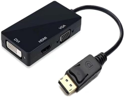 Multi-función DisplayPort Dp a HDMI/DVI/VGA macho a hembra adaptador 3-en-1 cable convertidor
