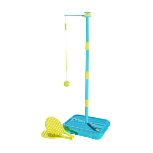 Early Fun All Surface Junior Swingball Set For ages 3+ Introduction to Swingball Foam Ball and little hands bats Tangle Free Top Spinner All Surface Base Blue and Yellow 36 x 46 x 10 cm