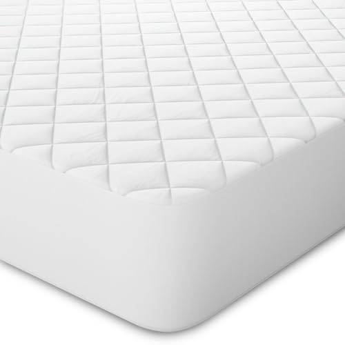 Moonlight Bedding Single Mattress Protector Extra Deep 30 Cm Stretch Skirt Anti Allergy Quilted Mattress Topper Breathable Fitted Mattress Cover (90 X 190 Cm)