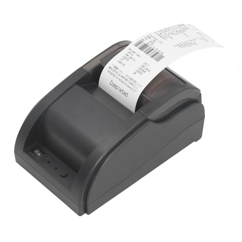 ciciglow Impresora Térmica de Recibos USB 203dpi Portátil POS ESC HD 58mm, para Supermercado, Restaurante, Tienda de Ropa, Impresión de Alta Velocidad (Enchufe de la UE)