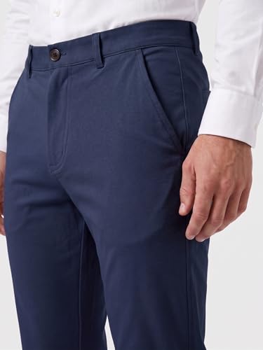 Image of Mehrang Men's Slim Fit Casual Mid Rise, Cotton Blend Trousers, Side Pockets || Classic Slim Fit Chino Pants || Business Casual Dress Trousers