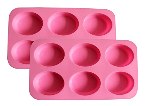 2 Pack Of Soap Oval Molds, 6 Cavities Silicone Soap Molds, Homemade Diy Soap Making Chocolate Baking Molds #TOP2