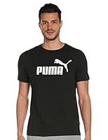 PUMA Men's Essential Logo Tee, Black, XS