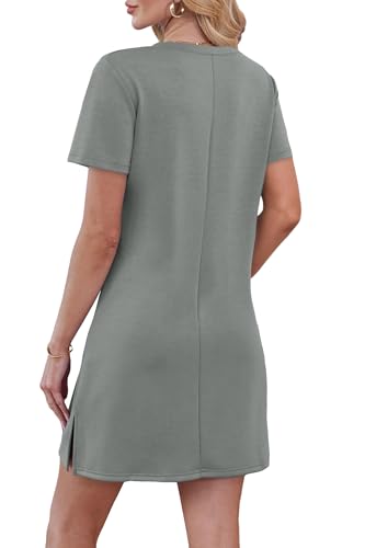 Image of RUMIA Summer Dresses for Women 2026 V-Neck Casual Sundresses T-Shirt Dress