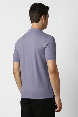 Image of Peter England Perform Men's Asymmetric Print Polo T-Shirt
