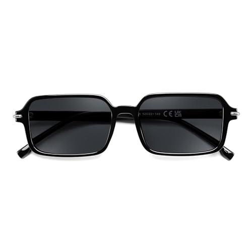 FEISEDY Trendy Rectangle Sunglasses for Womens Mens, Retro Small Narrow Thin Slim Square...