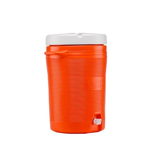 10 Gallon Water Cooler Jug with Spout Insulated Beverage Dispenser Fixed Side Handles Durable for Camping & Outdoor Tangerine