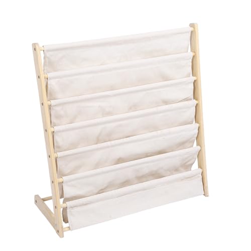 Alomejor Estantería de Madera Sencilla para Bebés, Estantería de Lectura Duradera para Niños, de 7 Capas para Almacenamiento y Organización del Hogar