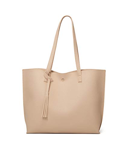Image of Dreubea Women's Soft Faux Leather Tote Shoulder Bag from, Big Capacity Tassel Handbag