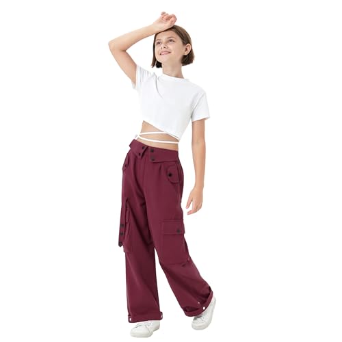 Pantalon cargo pour fille de 4 à 15 ans Rolanko avec poches amples - 7