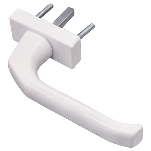 SKIR'CO Manilla de ventana, mango universal blanco, longitud del eje de 35 mm, mango de ventana de aluminio