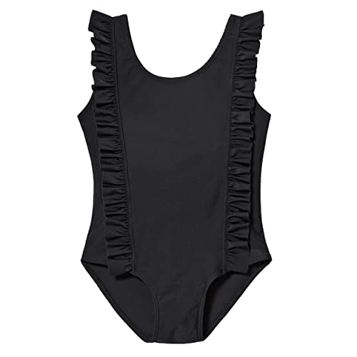 Image of Made in USA Girls Ruffle Front One Piece Swimsuit