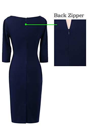 Image of VFSHOW Womens Slim Zipper Up Work Business Office Party Bodycon Pencil Sheath Dress