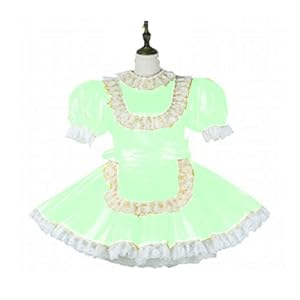 YYCHER Meid Pvc Afsluitbare Cosplay Jurk Uniform Kostuum Op maat gemaakte Sexy Leuke Meid Dress Cosplay Anime Uniform Temptation Sissy Suit 7XL (Kleur: Lichtgroen, Maat: M)