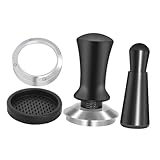 iplusmile エスプレッソアクセサリー キット ステンレス鋼製 コーヒー計量漏斗 ドージングリング タンピングツール ポルタフィルターマット付き