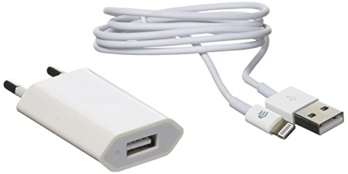 Chargeur Lightning USB blanc 1A avec câble de charge pour smartphone et tablette