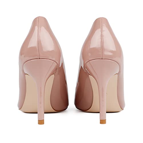 Joy In Love Women's Pumps Shoes Middle Heels Pointy Toe Dress Pump Stilettos Nude 6.5Us #TOP3