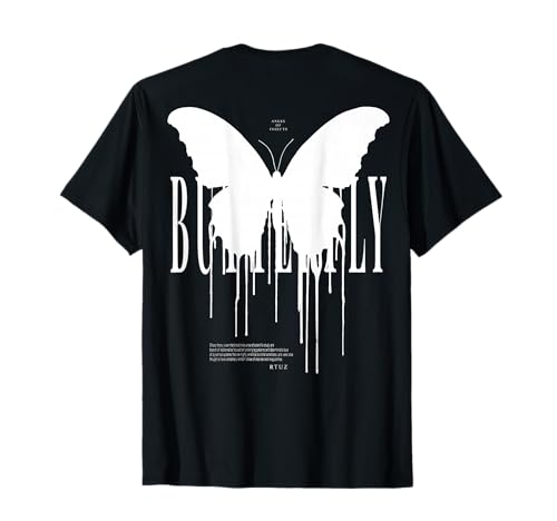 Y2K Backprint Streetwear Hip Hop Butterfly Schmetterling T-Shirt