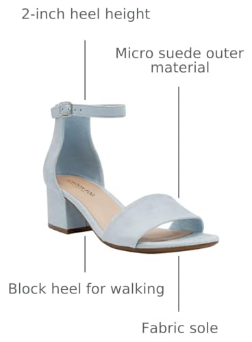 Image of LONDON FOG Women's Nikki Low Two Piece Block Heel Dress Shoe Ladies Ankle Strap Pump Sandal