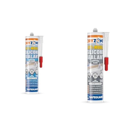 Image of Dryzone Anti-Mould Silicone Sealant (310 ml White) Premium Sanitary-Grade, Low VOC Sealant & Anti-Mould Silicone Sealant (310 ml Clear) Premium Sanitary-Grade, Low VOC Sealant
