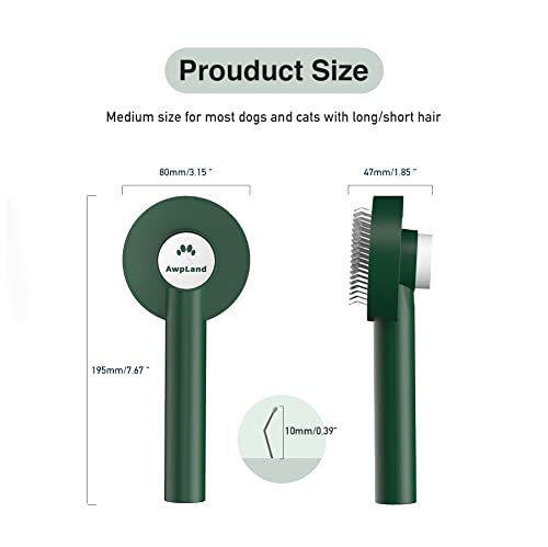Awpland Pet Character Brush, Green Pet Brush For Shedding And Deshedding Short Haired Dogs, Cats And Rabbits, Removes Loose Hair & Tangles, Skin Friendly & Promote Circulation #TOP7