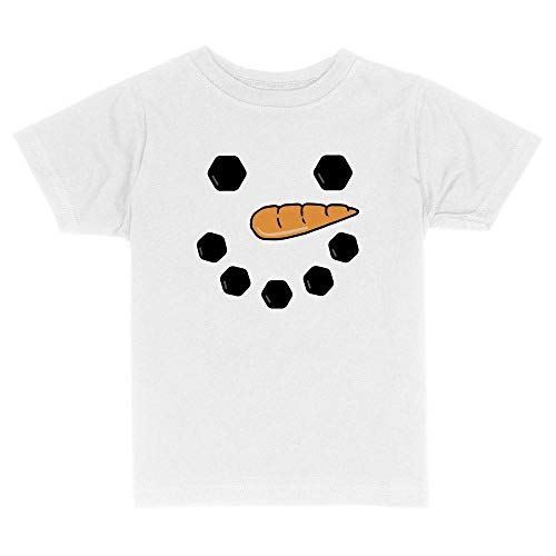 Snowman Face Toddler Kids T-Shirt 4T White