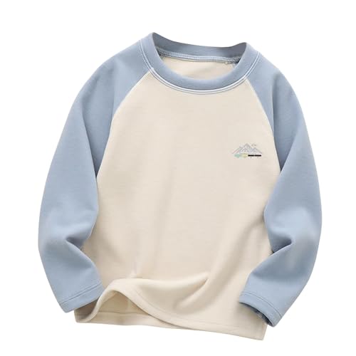 Toddler Girls Color Block Thermal T-Shirts Kids Soft Raglan Casual Top Boys Crewneck Basic Long Sleeve Tees for 3-13 Years