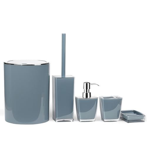 Bathroom Toiletries Body Wash Dispenser Toilet Brush Kit Set image 4
