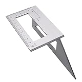 ARTIBETTER Aluminum Alloy Saddle Layout Square Gauge Multifunctional 45/90 Degree Angle T Ruler 3D...