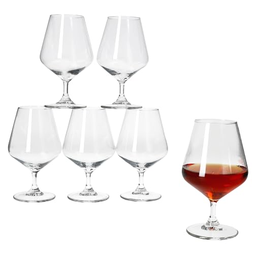 MamboCat 6er Set Specials Spirits Brandy-Gläser I 150ml, Höhe 15cm I für 6 Personen I klares Cognacglas mit Fuß I transparente Whisky-Tumbler, Schnapsgläser, Cognac-Schwenker