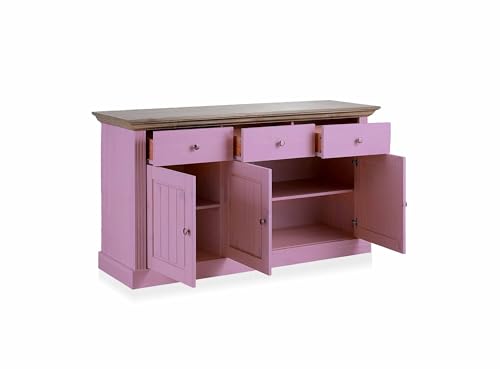 Image of APRODZ Solid Wood Alegre Sideboard Storage Cabinet for Living Room | Light Purple