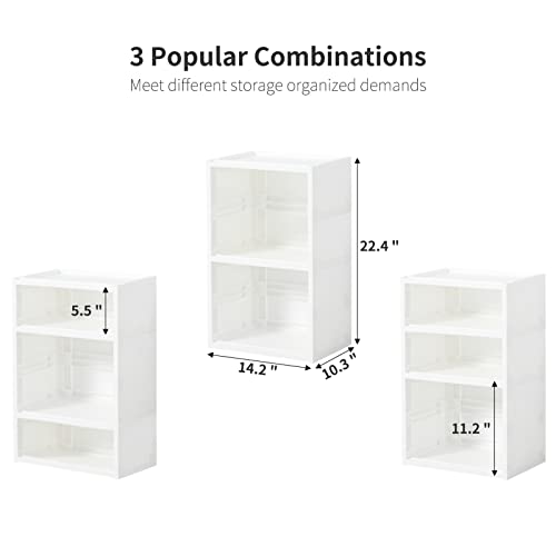 Yekoumax Bookshelf, Bookcase With Adjustable Storage Shelves, Kids Bookshelf, Stackable Diy Height Corner Bookshelf, Plastic Cube Organizer For Desk, Office, Living Room, Study, Kitchen, Bedroom #TOP2