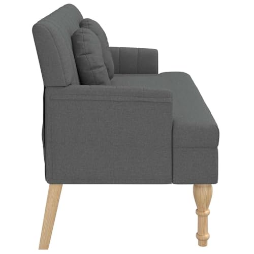 Banc 2 places gris foncé avec coussins, vidaXL