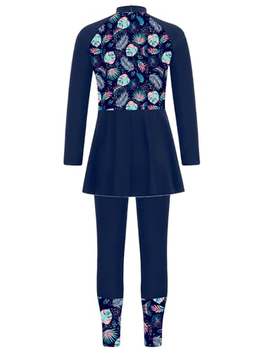 Sxiwei Kids Girls 2Pcs UPF50+ Rash Guard Sun Protection Swimsuit Beach Bathing Suit Swim Dress Top with Pants4