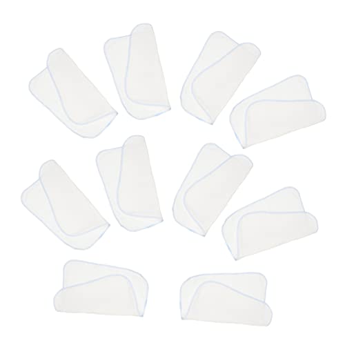 Yardwe 10pcs Pure Cotton Face Towels Soft Absorbent Drool Cloths Multi Functional Washcloths for Bathing Feeding Gentle for Sensitive Skin