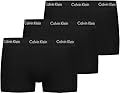 Calvin Klein Pantaloncini Boxer Confezione da 3 Uomo Low Rise Trunks Cotone Elasticizzato, Nero (Black W Black WB), M
