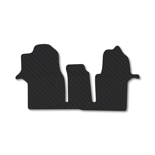 MAN TGE (2017+) Rubber Van Mats Heavy Duty 5mm Thick Accessories Tailored Fit Compatible Accessory Waterproof Easy-Clean Durable Non-Slip Backing Full Coverage Protection with Clips