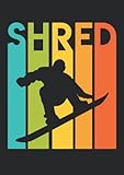 Notizbuch A5 dotted, gepunktet, punktiert mit Softcover Design: Snowboarder Boarder Shred Snowboarder: 120 dotted (Punktgitter) DIN A5 Seiten