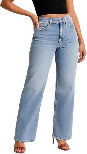 Valvari Mid, Low Rise Stretch Jeans for Women, Sweatpant Jeans with Tummy Control, Baggy Straight Leg Design, Comfort Fit